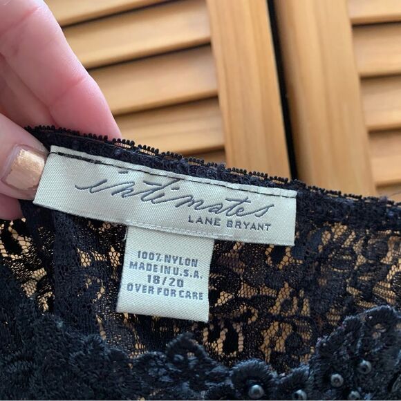 Vintage Lace Black Beaded Slip Size XL - Picture 3 of 6